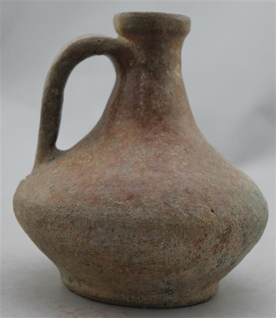 A Gallo-Roman terracotta flagon, c. 1st century A.D., 15cm